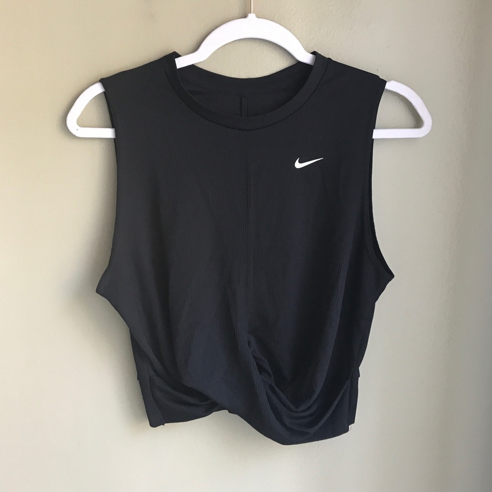 Nike Women’s Dri-Fit Twisted Crop Activewear Training Top Black Size: L